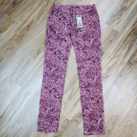 ☔️🔸️NWT Prana Rhubarb Paisley Trinity Corduroy Jeans Size 4 - Picture 4 of 15
